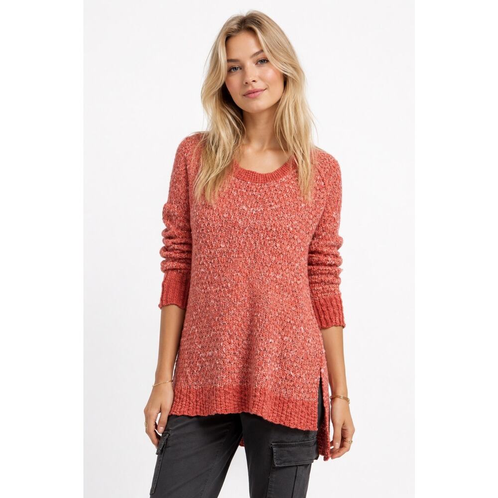 Free People Jeepster Pullover Sweater in Nantucket Red Oversized Sweater Large